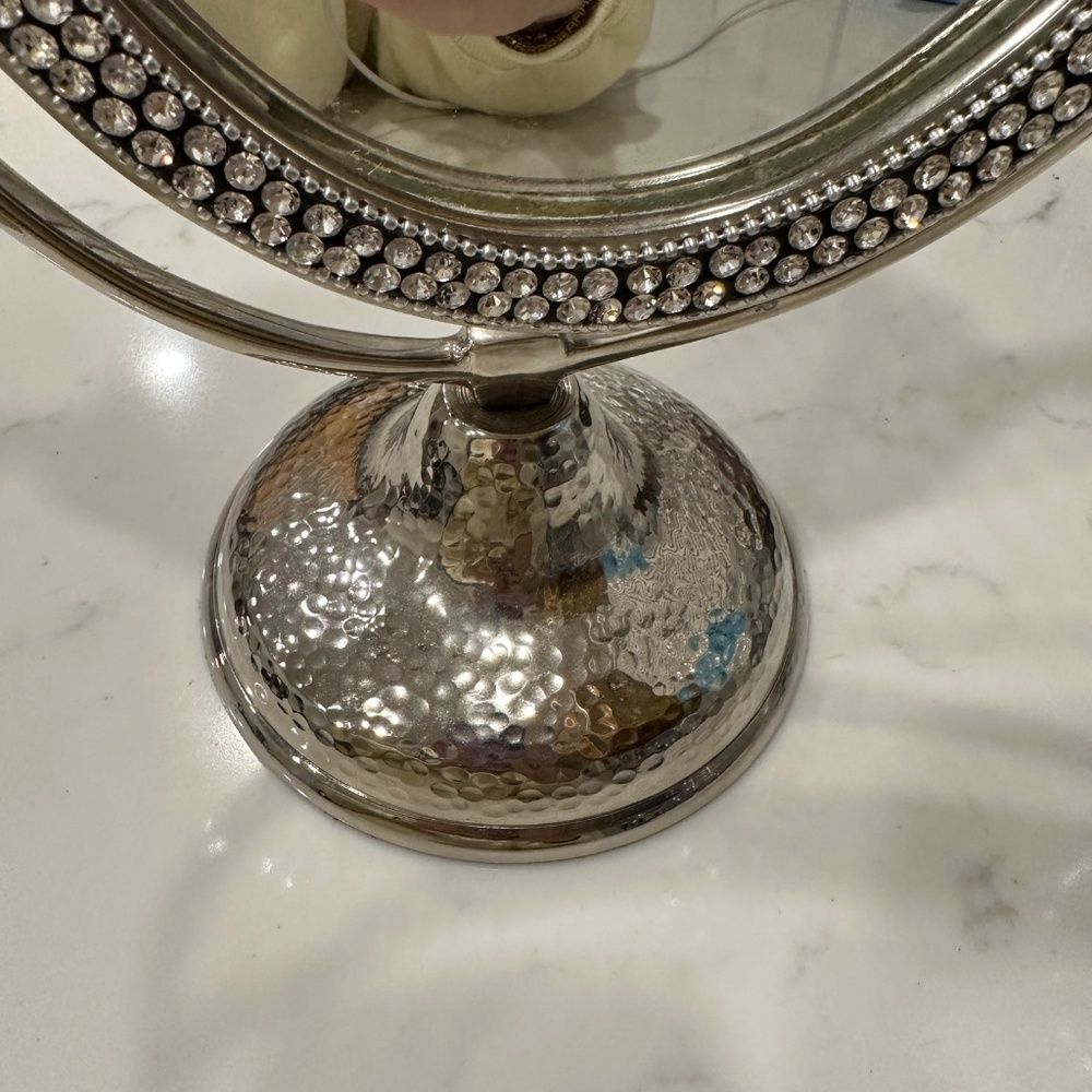 Gorgeous silver and crystal mirror - Picture 3 of 5